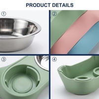 Comedero Doble para Perros y Gatos de Acero Inoxidable Premium, Resistente al Agua, con Base Antideslizante y a Prueba de Óxido