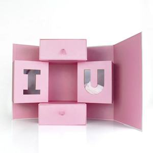 Contenitore di bellezza in cartone di lusso personalizzato con <span class=keywords><strong>calendario</strong></span> dell'avvento in rilievo Valenrine Countdown Box regalo regalo di bellezza - Product Image 6