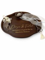 Ensemble cadeau de fiançailles personnalisé, plateau en bois pour souvenir de mariage, pour la demande en mariage, décoration de cérémonie