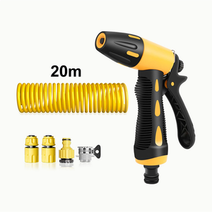 Pistola de agua de lavado de coches de plástico ajustable de 10/15/20m con boquilla de manguera de jardín de alta presión pistola de lavado de tubo de resorte de pulverización - Product Image 2