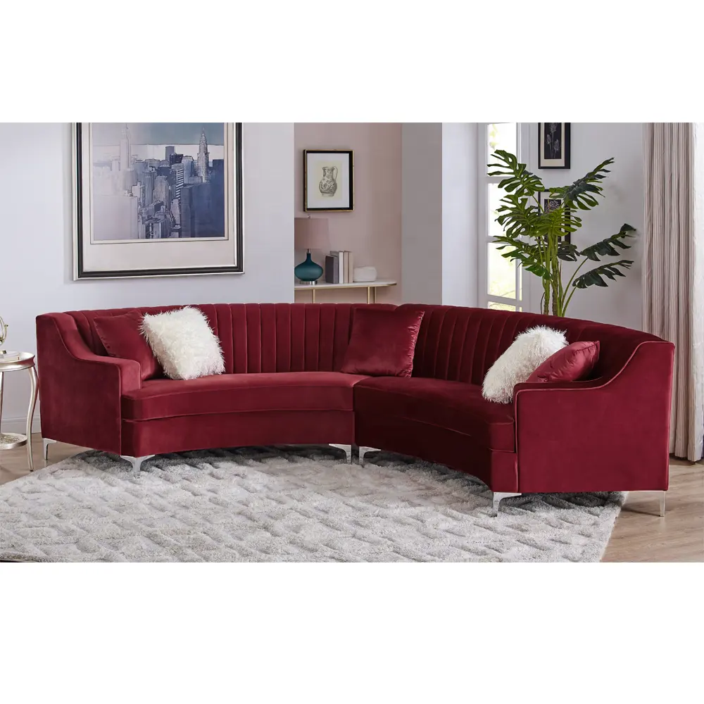 Luxury Style Half Moon Shape Sectional Sofa set living room furniture