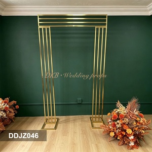 DKB Wholesale Gold Metal Flower <b>Stand</b> Arch <b>Backdrop</b> for Wedding Party Decorations Elegant Luxury Wedding Arch Supply - Product Image 3
