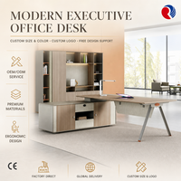 Bureau de direction moderne en placage de bois pour cadre
