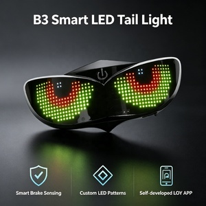 LOY B3专利智能LED自行车尾灯自主研发APP定制LED灯效三合一骑行安全灯批发 - Product Image 1