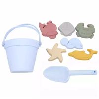 Ensemble de 6 jouets de plage en silicone portables, seau à sable pour enfants de 3 ans, amusants pour la mer