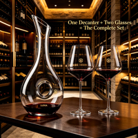 Ensemble d'aérateurs à vin en cristal sans plomb personnalisable et créatif, carafe élégante avec deux verres à vin assortis pour la maison, le bar ou le restaurant