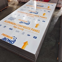 Panneau composite en aluminium brillant argenté FEVE 4x8 pieds, plaque ACP pour revêtement mural extérieur