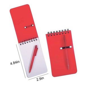 Custom Promotional Spiral Bound Pocket Notebook Plastic Waterproof Cover Pen Mini Promotion Spiral <b>Notepad</b> with Pen - Product Image 2