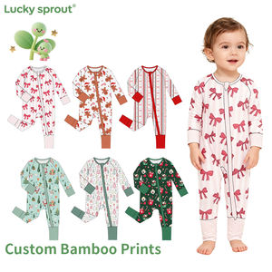 Macacão de Bambu com Zíper para Bebê, Roupa de Dormir Personalizada para Recém-Nascidos, Pijama para Bebê - Product Image 1