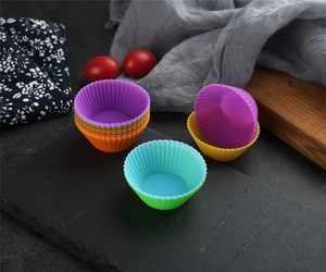 Food Grade Reusable Nonstick Mini Round Pastry Muffin <b>Silicone</b> Cupcake Liners Cake <b>Baking</b> Molds - Product Image 2