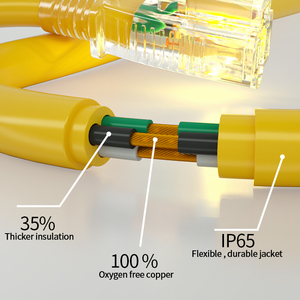 Rallonge jaune étanche robuste 12/3 câble d'alimentation électrique rétractable de 25 pieds - Product Image 3
