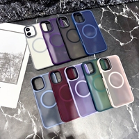 Coque de téléphone givrée translucide mate pour IPhone 16 15 Pro Max 14 13 12 11 Pro Max 16 Plus couverture magnétique de charge sans fil