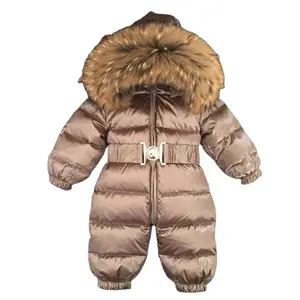 Macacão unissex de pele com capuz, roupas infantis de inverno para meninos e meninas, macacão de manga comprida, roupas para bebês, 2022
