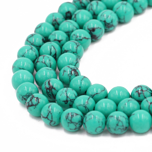 Perles de <span class=keywords><strong>turquoise</strong></span> bleue en vrac de haute qualité perles de forme ronde en pierres précieuses pour la fabrication de bijoux - Product Image 3