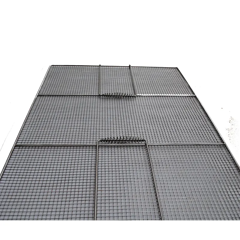 stainless steel bbq mesh grill grid baking tray with oven cooking mesh