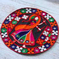 Fille dansante beau motif tissu sergé personnalisé broderie fer sur patch costume motif personnalisé patch de broderie indienne