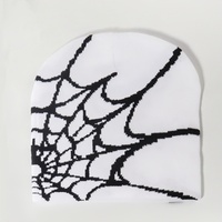 Venta al por mayor de gorros personalizados de doble cara, sombreros, accesorios de estilo de moda, gorro de punto con telaraña para hombres y mujeres