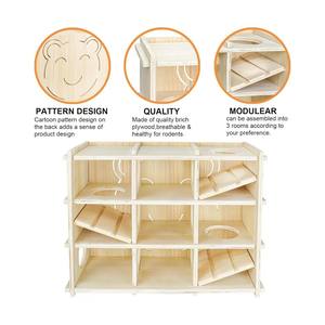 Hamster Oyuncak Macera Kutusu Çok Bölmeli Görüntülü Ahşap Ev Tüneli ile Sağlam Desenli Çevre Dostu Küçük Hamsterler Fareler Evcil Hayvanlar için - Product Image 4