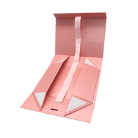 Maßgefertigte Rosa Faltbare Schuh-Geschenkbox Umweltfreundliche Kartonverpackung mit Logo Magnetverschluss und Tragbarem Design