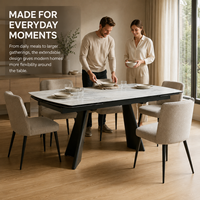 Table à manger extensible de luxe moderne OEM, plateau en céramique, gain de place, plateau en pierre frittée, pieds en métal, mobilier de salle à manger