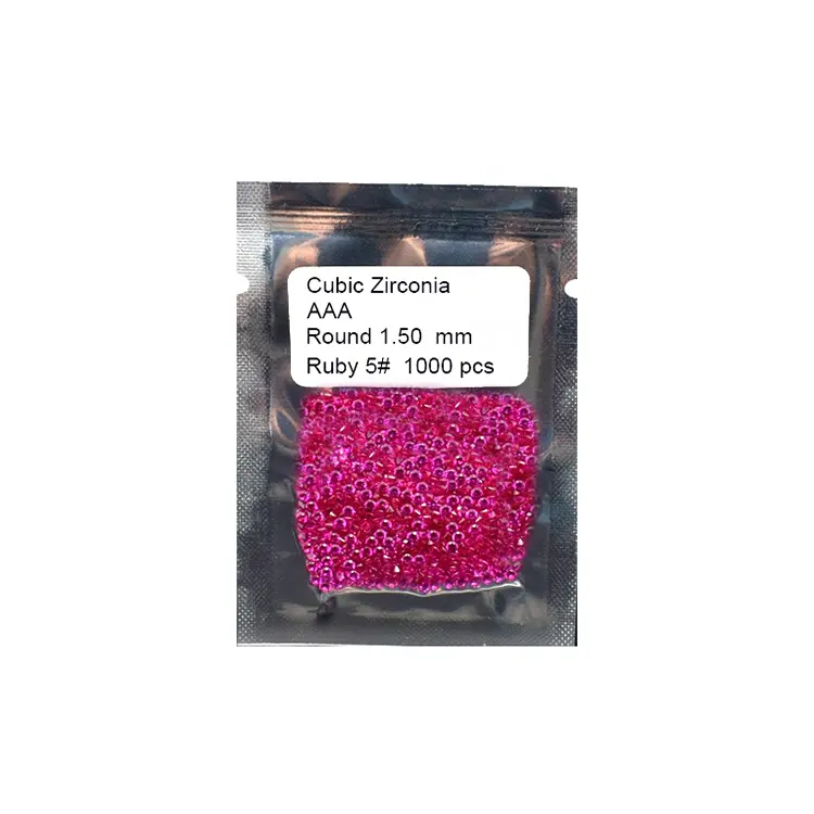 Round 1.50mm Gemstone Machine Cut Ruby 5# Stone Synthetic Cubic Zirconia