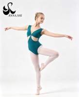 Maillot de Ballet con Tirantes Anchos y Espalda en V para Niñas, Maillot de Gimnasia para Niñas