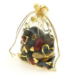 7X9Cm Petit Stock Prêt Expédition Chaud Or Impression Coeur Mousseline Ramadan Kareem Cordon Bijoux Emballage Sacs Avec Logo - Product Image 1