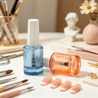Bouteilles de vernis à ongles en verre vides en gros avec bouchon hexagonal et pinceau pour emballages cosmétiques avec capuchon à pinceau