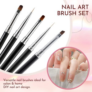 Pinceau de précision pour nail art de qualité professionnelle, pointe ovale, manche métallique robuste et confortable pour la conception d'ongles DIY et la manucure. - Product Image 4