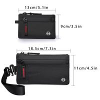 Dompet Kartu Mini Anti RFID Bahan Nylon Rip Stop dengan Ritsleting, 2 Ukuran, Dompet Koin dan Kartu Portabel untuk Perjalanan dengan Pengait Karabiner