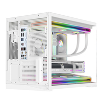 Boîtiers de PC de jeu de bureau Ruix Iceblade White Micro ATX avec filtre anti-poussière sur le dessus, supportant un AIO de 360 mm