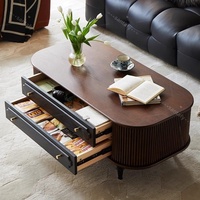 Mesa de centro moderna minimalista de madera maciza, duradera, con cajones, mesa de centro para dormitorio y mesa de té