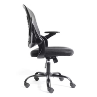 Chaise de bureau pivotante à dossier mi-haut en maille noire pour visiteurs – Prix bas, moderne, minimaliste, hauteur réglable, en tissu