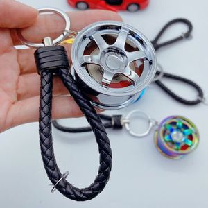 Wholesale Car Wheel Hub Shape Custom Metal Big Rim Keychain Accessories 3D Hub Metal Keyring - Product Image 2