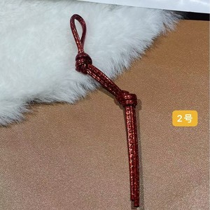 Leather Braided Keychain Pendant <b>Red</b> <b>Glitter</b> Rope Knot Car Key Accessory Mobile Phone Charm Spring 2026 - Product Image 1