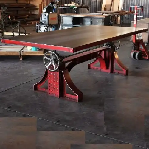 लाल औद्योगिक क्रैंक टेबल