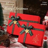 Boîte d'emballage personnalisée avec logo décoratif pour les fêtes de fin d'année, boîte à courrier en papier de Noël, boîte rigide épaisse en carton pour cadeaux de Noël