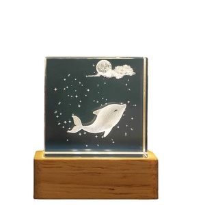 Nhỏ Bán Buôn Bàn Trang Trí Khắc Pha Lê Cube Nhỏ Ánh Sáng Ban Đêm Thủy Tinh Vuông Cơ Thể Sáng Cơ Sở Món Quà Kỳ Nghỉ - Product Image 2