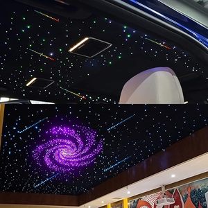 Kit d'éclairage intérieur pour voiture avec étoiles, 16W, 500 fibres optiques compactes, télécommande et application, pour plafond de voiture - Product Image 3