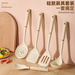 Silicone Kitchenware Set 5 Piece Non Stick Heat Resistant Spatula Spoon Rice Spoon <b>Cooking</b> Tool Set - Product Image 5