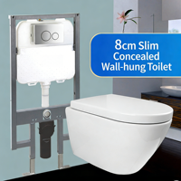 WC mural moderne en HDPE+EPS avec réservoir encastré, double chasse d'eau de haute qualité