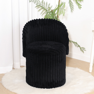 Velvet Stool Tufted <strong>Cream</strong> Beige White Soft Ottoman Round Stool <strong>Pouffe</strong> Ottoman Footstool Chair Foot Stool - Product Image 3