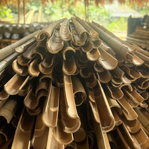 รางน้ำไม้ไผ่ธรรมชาติ ยาว 2100 ซม. เส้นผ่านศูนย์กลาง 2.1 ม. สำหรับตกแต่งน้ำพุและจัดสวน - Product Image 2