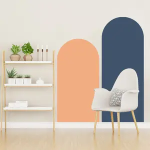 Arch Wall Decals Boho Wall Sticker Modern Abstract Peel and Stick Wall Decor Removable Color Block Mural Art for Home Decoration