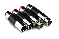 QINCROWN QC-133 Connecteur audio XLR 3 broches de haute qualité, mâle/femelle, pour haut-parleur, en fibre de carbone, rhodium/or