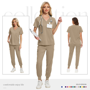 Conjuntos de Uniformes Médicos de Tela Elástica para Hombre y Mujer, Color Caqui, Blanco, Rojo, Rosa, Azul, Uniformes de <span class=keywords><strong>Enfermera</strong></span>, Uniformes de Spa y Belleza - Product Image 4