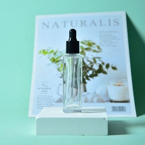 Square Custom <b>Empty</b> Skin Care Serum <b>Glass</b> Dropper <b>Bottle</b> Amber Essential Oil <b>Bottle</b> With White Dropper - Product Image 6