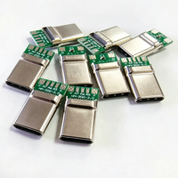 Conector USB Tipo-C 2.0 Macho con Placa PCB, Conector USB-C de 24 Pines para Soldar, para Cable de Datos y Cable de Carga DIY