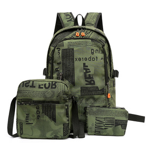 Fashion Men 3 Pcs Leisure Sports Outdoor Travel Backpack High Quality Canvas Teenagers Student School <b>Bag</b> Set for Women - Product Image 4