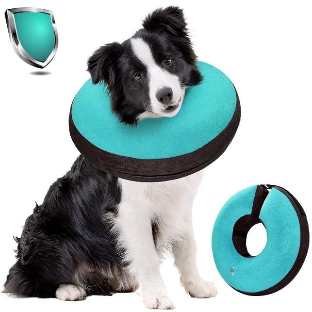 Inflatable Pet Donut Collar Prevents Licking After Surgery
